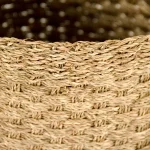 Zentique Hand Woven Cylindrical Seagrass and Palm Leaf Small Decorative Basket with Handles thumbnail 3