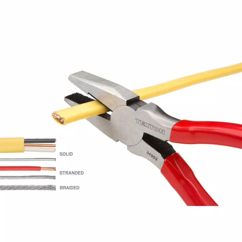 TEKTON 8 in. Lineman's Pliers with Chrome Vanadium Steel