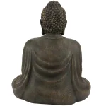 Oriental Furniture 29.5 in. Japanese Sitting Buddha Statue, Resin Stone Look Decorative Sculpture thumbnail 3