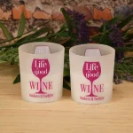 LUMABASE Battery Operated Wax Filled Glass LED Candles - Life is Good, Wine Makes it Better (Set of 2) thumbnail 2
