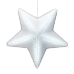 Alpine Corporation 19 in. LED Christmas 3D Hanging Star Ornament, White thumbnail 1