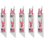 Milwaukee 4 in. 24 TPI Thin Kerf Metal Cutting Reciprocating Saw Blades, 5-Pack thumbnail 1