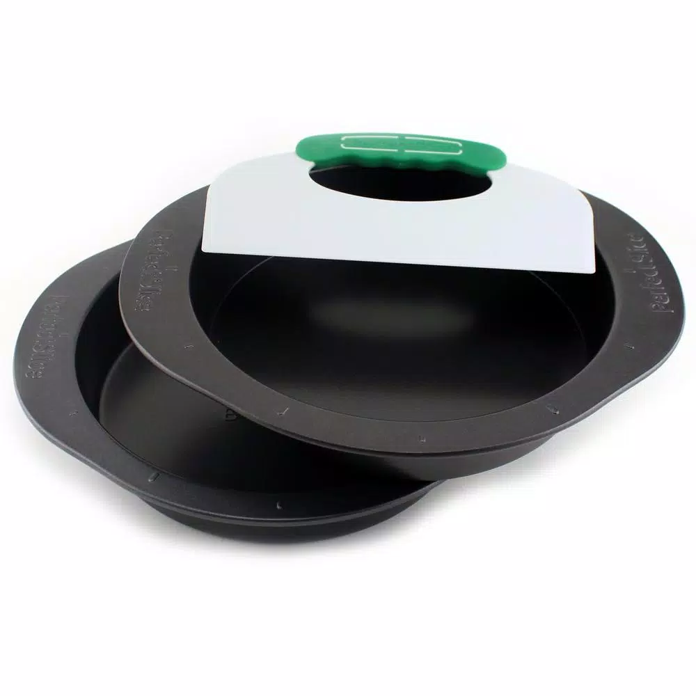 BergHOFF Perfect Slice 3-Piece Carbon Steel Cake Pan Set with Slicing Tool, 9 in. Round