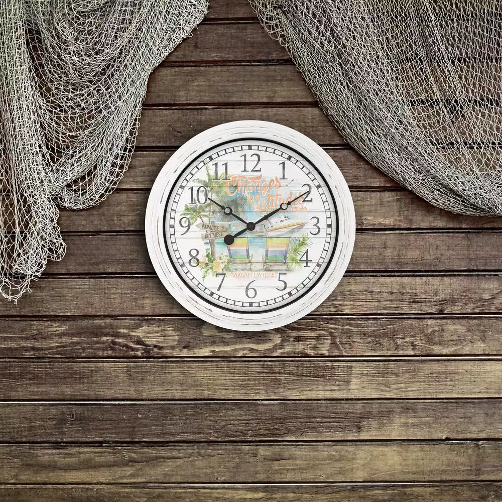 La Crosse Technology Margaritaville 15.75 in. Indoor/Outdoor Quartz Wall Clock - Changes in Latitudes