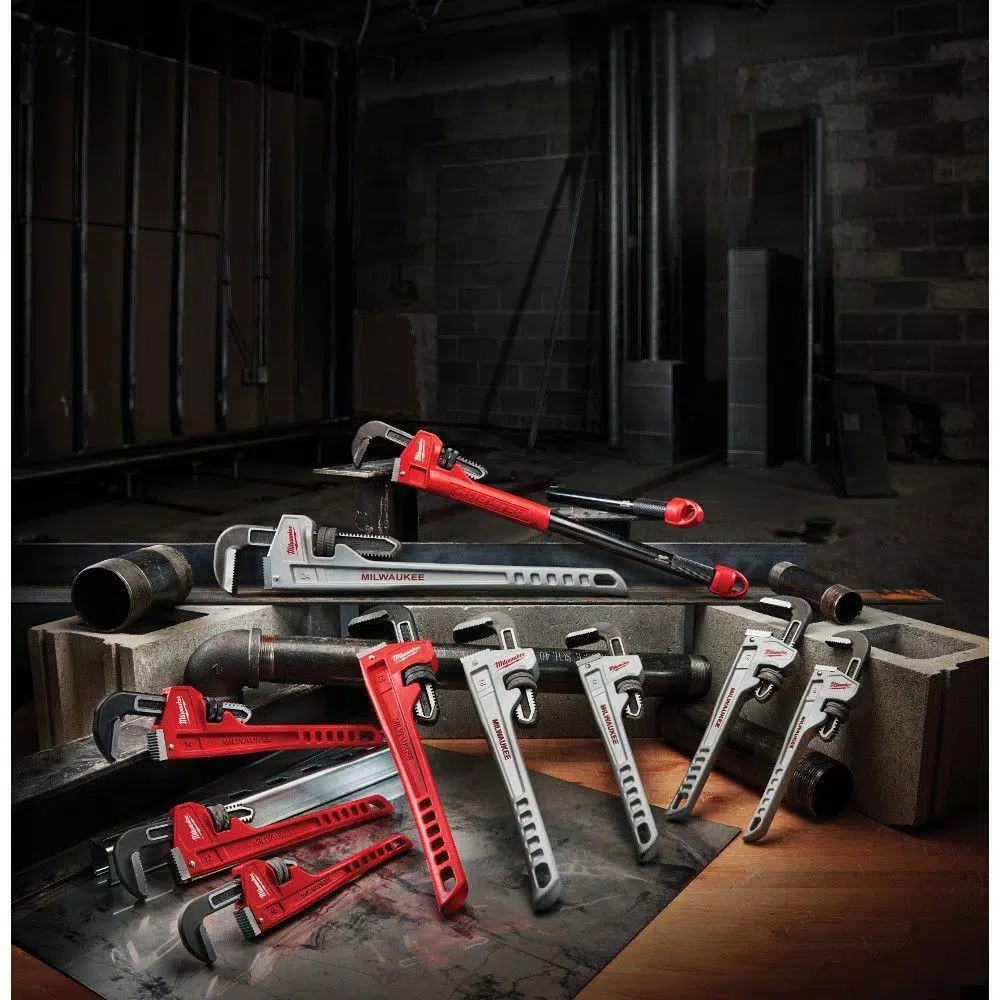 Milwaukee 14 in. and 18 in. Aluminum Pipe Wrench Set (2-Piece)