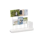 Umbra Gala White Photo Display with Walnut Wood Base and 7 Keyring Clips thumbnail 2
