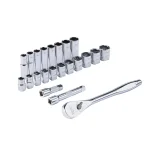 Milwaukee 22-Piece 1/2 in. Drive SAE Ratchet and Socket Set thumbnail 8