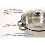 ExcelSteel 12 Qt. Professional 18/10 Stainless Steel 4-Piece Multi-Cooker Set with Lid thumbnail 2