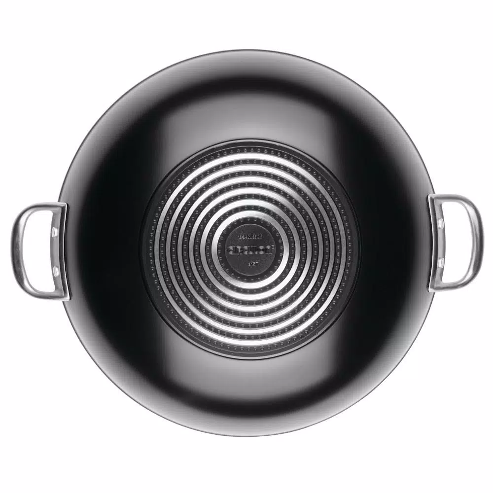 Circulon Ultimum Forged Aluminum Nonstick Wok with Lid, 13.75 in., Black