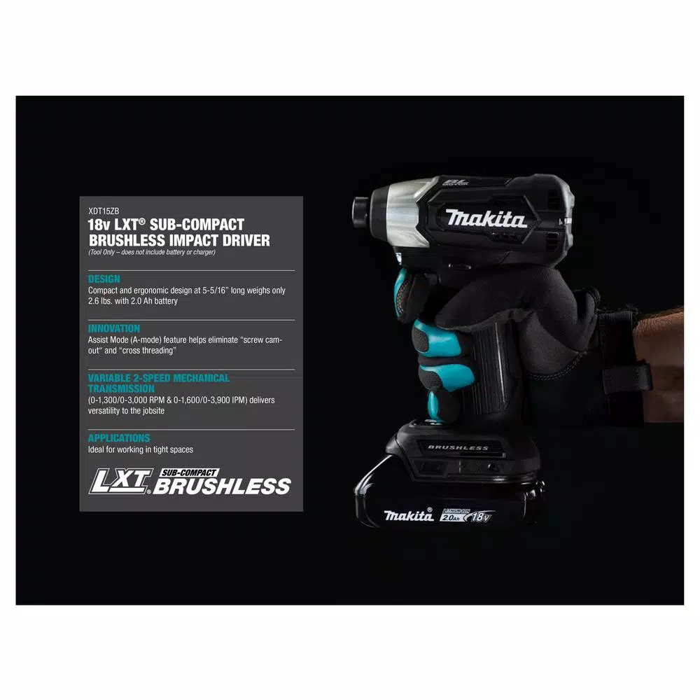 Makita 18V LXT Sub-Compact Brushless Cordless Impact Driver (Tool Only)