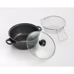 Cook Pro 4.5 Qt. Carbon Steel Deep Fryer Set with Frying Basket and Vented Glass Lid thumbnail 1