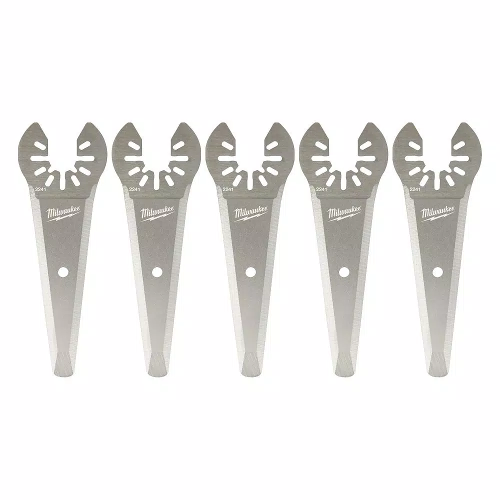 Milwaukee OPEN-LOK 3 in. Stainless Steel Tapered Sealant Cutting Oscillating Multi-Tool Blade, 5-Piece