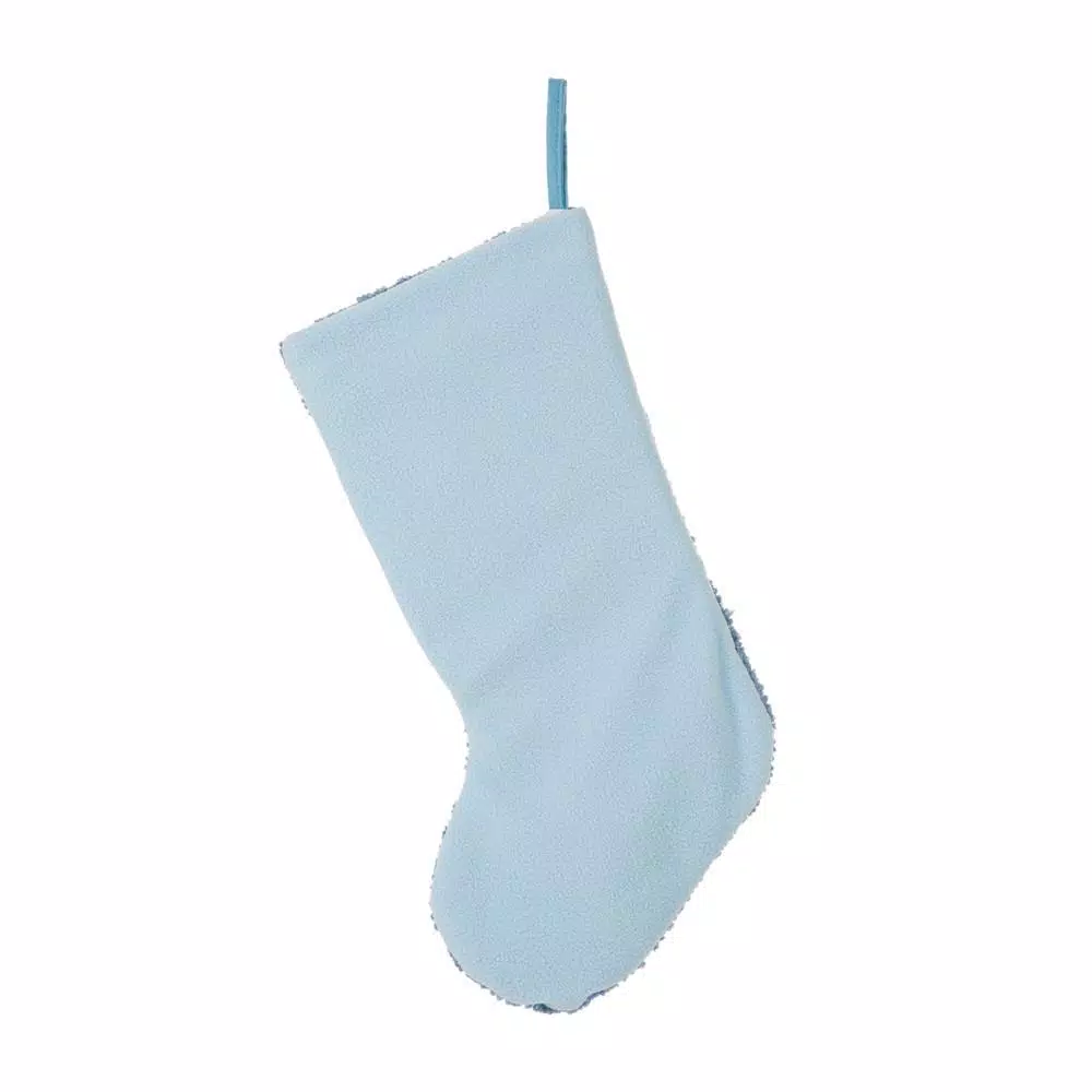 Glitzhome 19 in. 3D Jellyfish Hooked Christmas Stocking, Blue and White Beach Theme