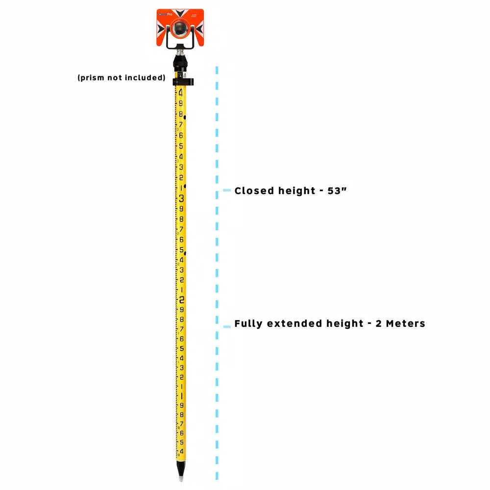 AdirPro 6 ft. Aluminum 3-Position Snap-Lock Rover Telescoping Rod, Yellow