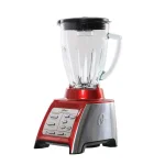 Oster Designed for Life 7-Speed Red Blender with 48 oz. Glass Jar and 20 oz. Smoothie Cup thumbnail 1