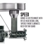 Weston Pro Series #22 1.5 HP Stainless Steel Electric Meat Grinder & Sausage Stuffer thumbnail 5