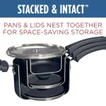 Farberware Neat Nest 1-Quart Aluminum Nonstick Saucepan with Glass Lid, Black thumbnail 5