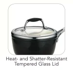 Tramontina Gourmet Ceramica Deluxe 1.5 qt. Aluminum Ceramic Nonstick Sauce Pan with Glass Lid, Metallic Black thumbnail 3