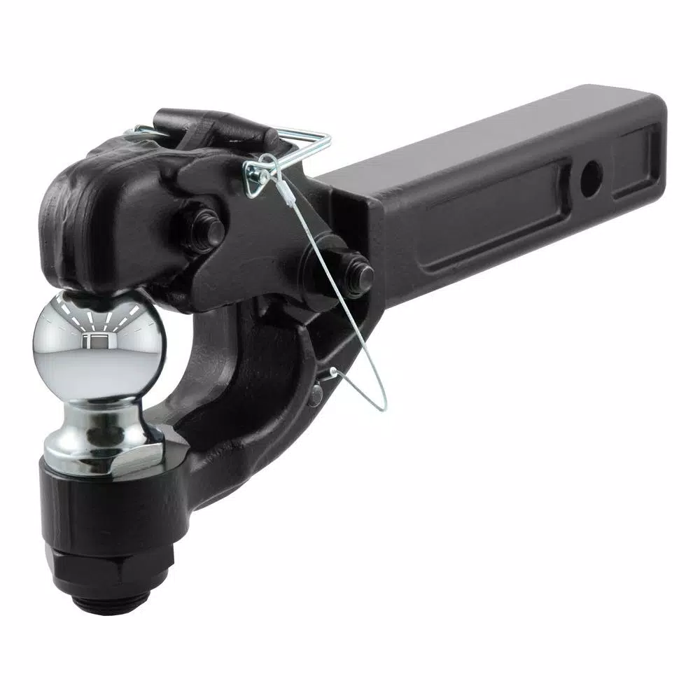 CURT Receiver-Mount Ball and Pintle Hook Combo, 2" Shank, 10,000 lbs. Ball, 16,000 lbs. Pintle