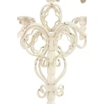 LITTON LANE Tall Vintage White Metal Candelabra with Scrolled Arms - 30 inch thumbnail 3