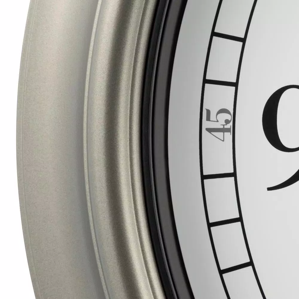 La Crosse Technology 18-Inch Atomic Analog Wall Clock with Thermometer & Hygrometer, Pewter