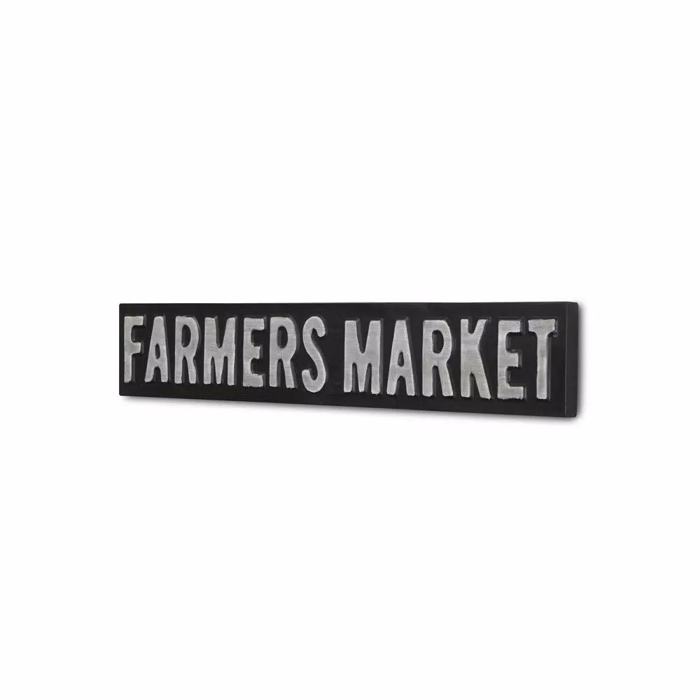 Cheungs Farmers Market Metal Wall Decor - Rustic Farmhouse Style Handcrafted Steel Sign