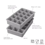 Spectrum Tovolo Perfect Cube Silicone Ice Mold Trays, 2-Piece Set, Oyster Gray thumbnail 2