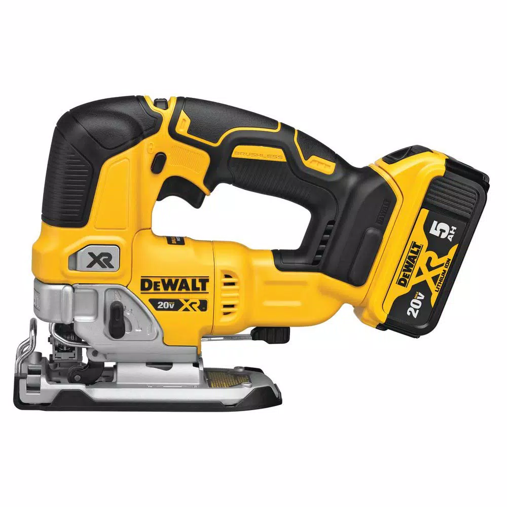 DEWALT 20V MAX XR Brushless Cordless Jigsaw Kit with 5.0Ah Battery and Charger