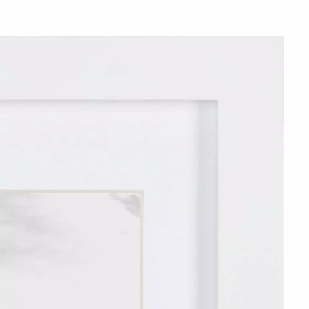 DesignOvation Gallery Wood Photo Frame Set, White Satin Finish, Set of 4