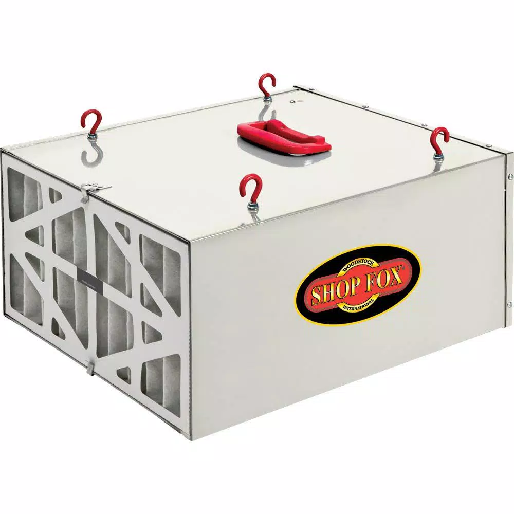Shop Fox Hanging Air Filtration System - 1/8 HP Wood Dust Collector with Remote Control