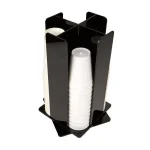 Mind Reader 4-Compartment Rotating Black Acrylic Cup and Lid Dispenser thumbnail 3
