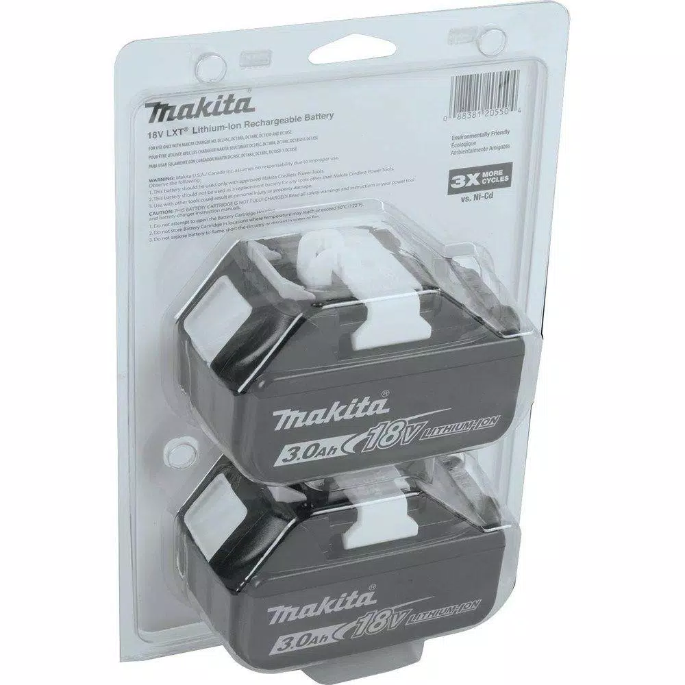 Makita 18V LXT 3.0Ah Lithium-Ion Battery 2-Pack