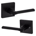 Kwikset Lisbon Square Matte Black Interior Passage Door Lever thumbnail 5