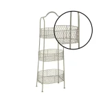 Litton Lane Vintage White 3-Tier Metal Wire Basket Cake Stand - Farmhouse Serving Tray thumbnail 3