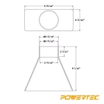 POWERTEC 4 in. x 10 in. Rectangular Dust Hood Wide Mouth Dust Collection Attachment thumbnail 2