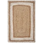 LR Home Natural and Bleached Jute Placemats, Set of 4, 19 x 13 in. thumbnail 1
