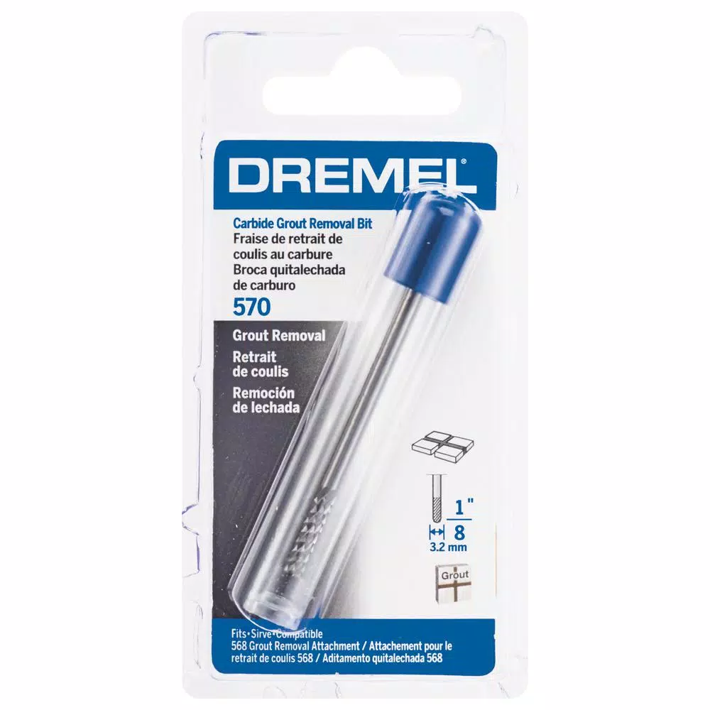 Dremel Carbide Grout Removal Rotary Tool Bit, 1/8 in. Shank, for Wall and Floor Tile Repair