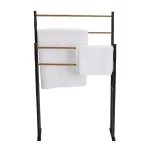 Mind Reader Black 2-Tier Freestanding Towel Rack with 4 Bars thumbnail 5