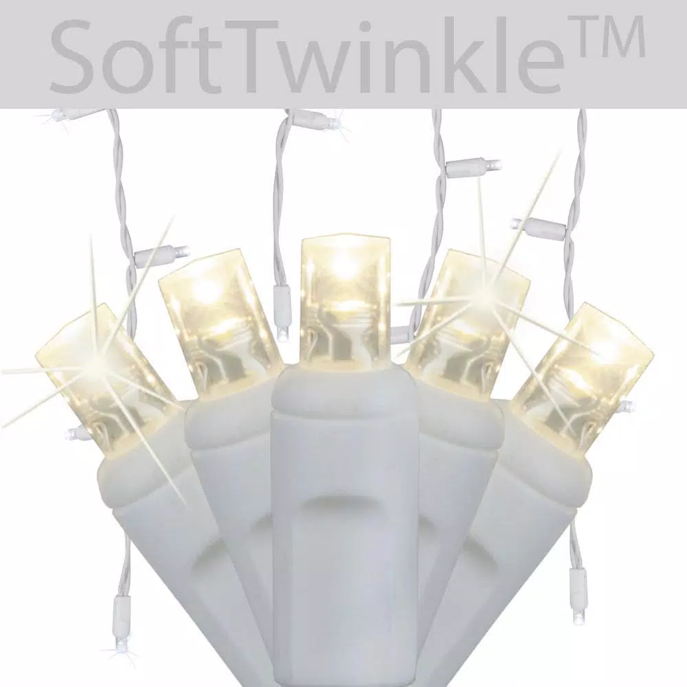 Wintergreen Lighting SoftTwinkle 7 ft. 70-Light LED Warm White Icicle Lights