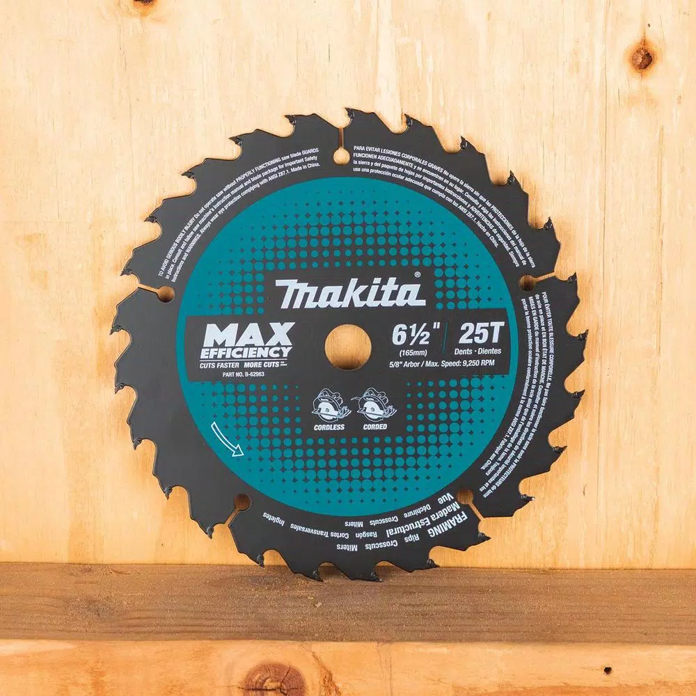 Makita 6-1/2 in. 25T Carbide-Tipped Ultra-Thin Kerf Circular Saw Blade for Cordless Saws