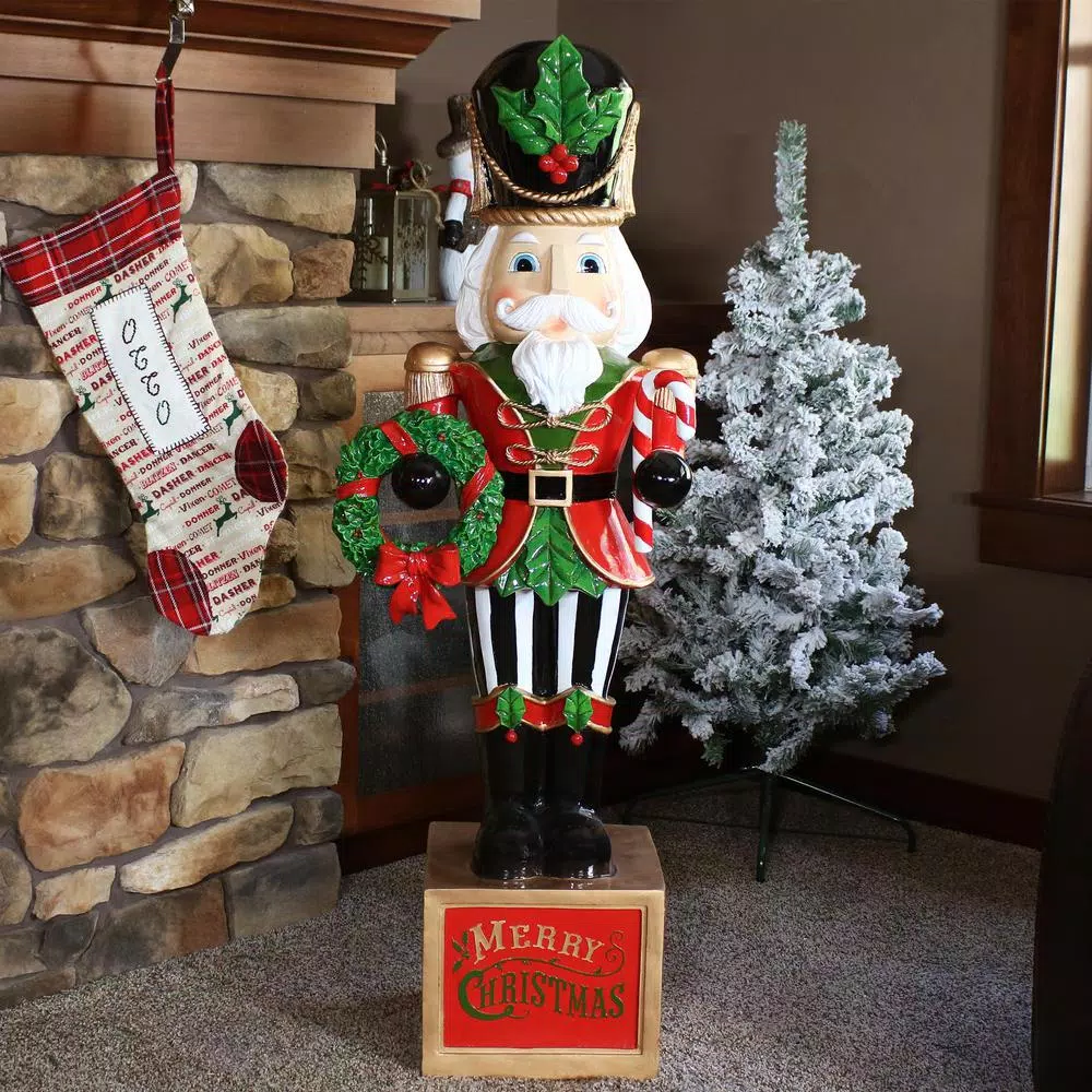 Sunnydaze Decor 48 in. Karl Nutcracker Christmas Statue - Indoor/Outdoor Resin Sculpture