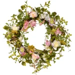 National Tree Company 24 in. Decorative Spring Wreath with Mixed Pastel Flowers and Berry Clusters thumbnail 1