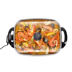 Boyel Living 8 Qt Copper Professional Non-Stick Electric Skillet, 16 in. x 12 in. Square Jumbo Frying Pan thumbnail 3