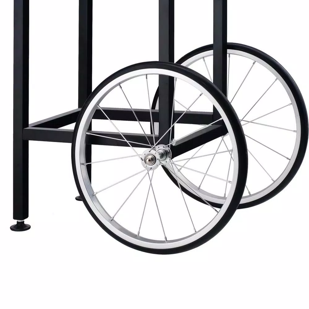 Great Northern Popcorn Replacement Cart with Wheels for 4-6 oz. Machines, Black