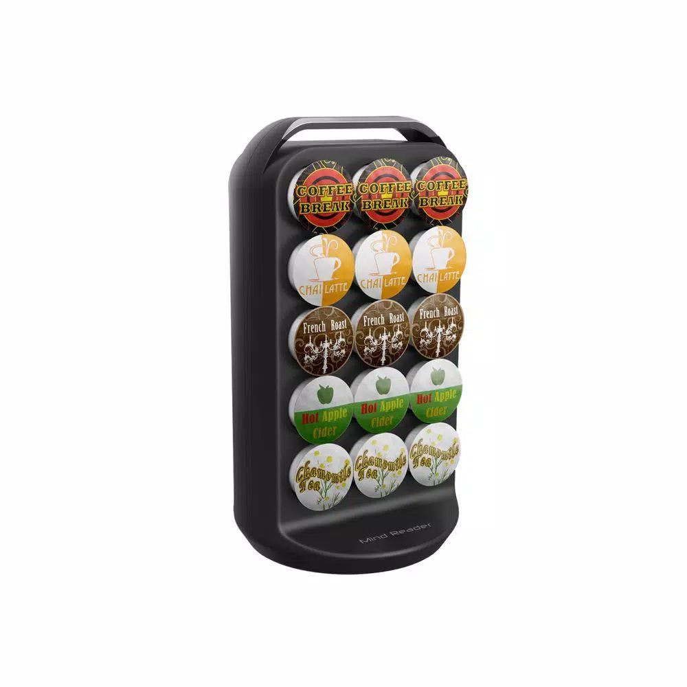 Mind Reader Apollo 30-Capacity K-Cup Storage Carousel - Black & Chrome Coffee Pod Dispenser