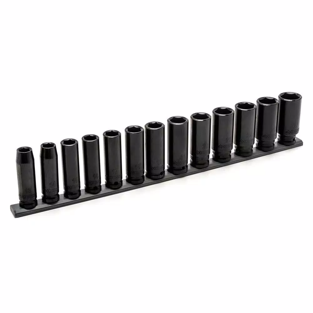 Husky 1/2 in. Drive Metric Deep Impact Socket Set, 13-Piece