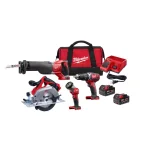 Milwaukee M18 18V Lithium-Ion Cordless 4-Tool Combo Kit with (2) 3.0 Ah Batteries, Charger, and Tool Bag thumbnail 1