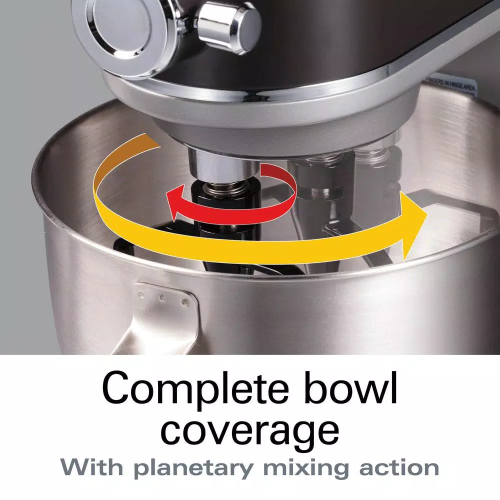 Hamilton Beach Professional All-Metal 12-Speed Stand Mixer, 4.5 Qt. Stainless Steel Bowl, Silver