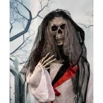 Haunted Hill Farm 5.5 ft. Animatronic Moaning Skeleton Bride Halloween Prop thumbnail 2