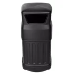 Alpine Industries 16 Gal. Black Open Dome Top Commercial Trash Can, Indoor/Outdoor thumbnail 2
